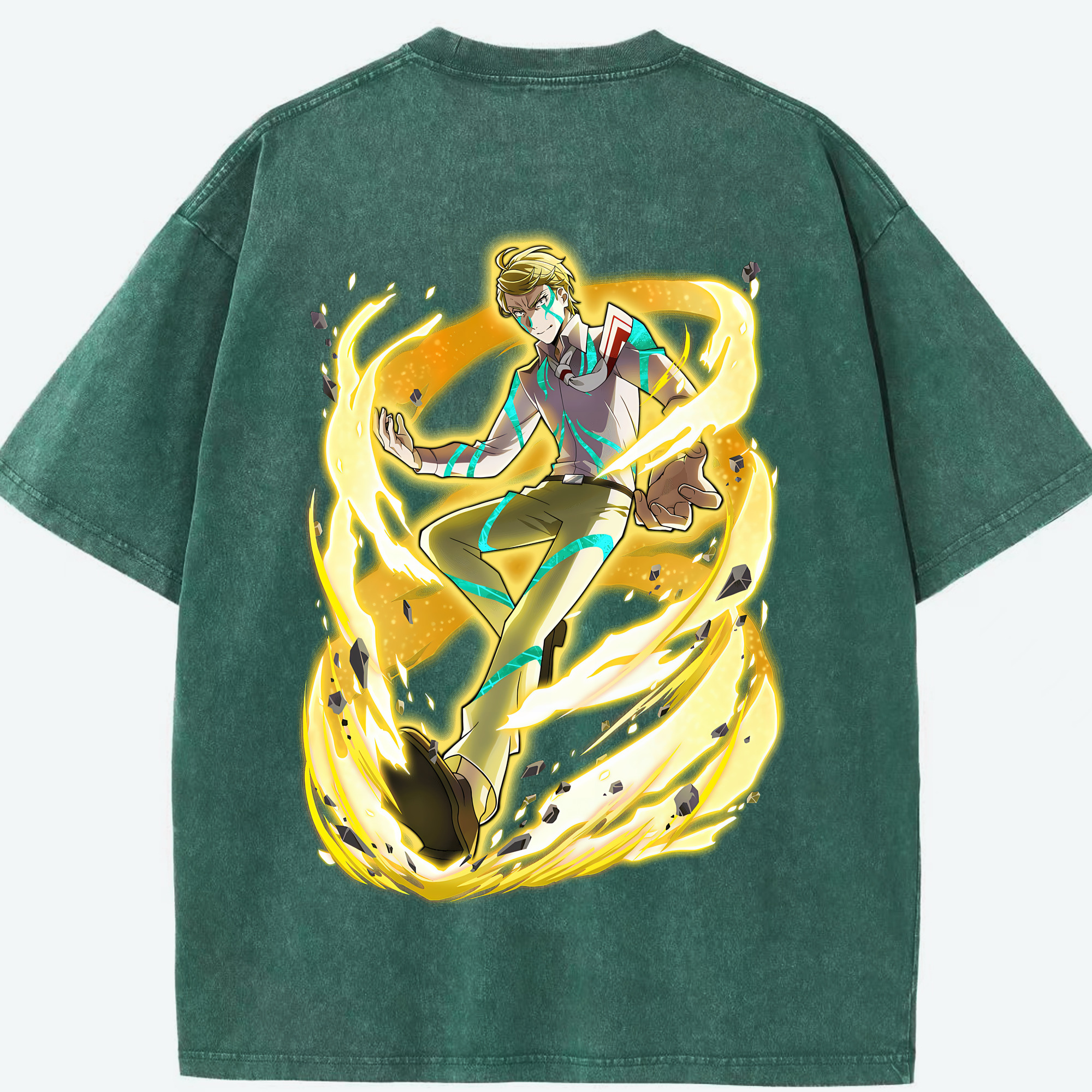 （画像用） 文豪ストレイドッグス Bungo Stray Dogs 綿100% ヴィンテージ風 半袖Tシャツ（背面プリント）